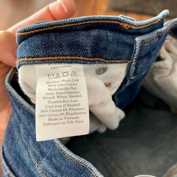 Everlane Mid Rise Dark Blue Cropped Skinny Jeans - Picture 6 of 6